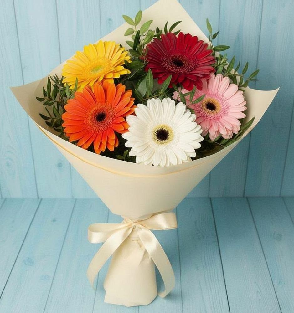 Букет цветов из: Герберы в Мегете