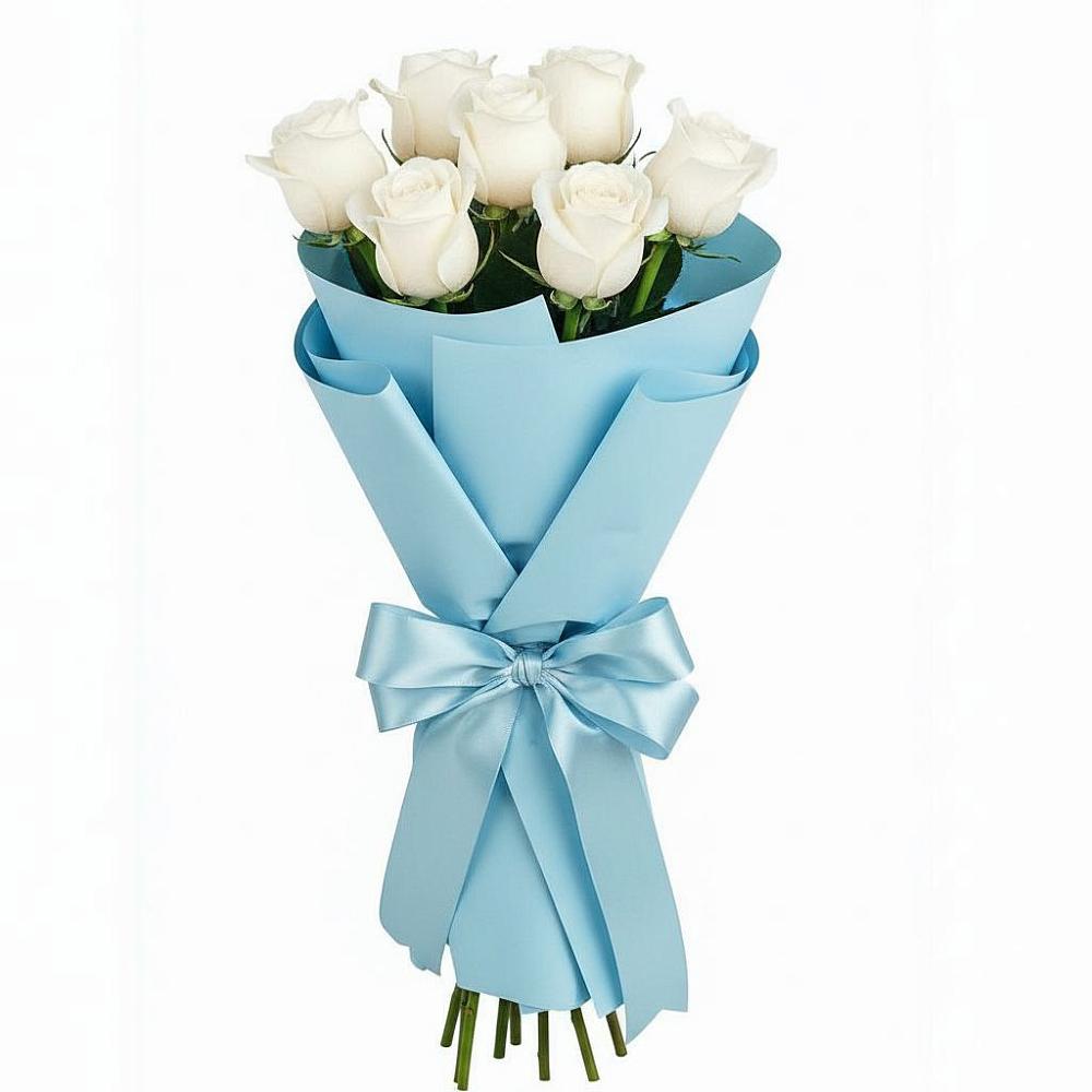 Букет 7 белых роз Проуд в Мегете