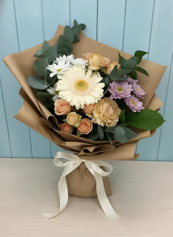 Букет цветов из: Герберы и Хризантемы в Мегете