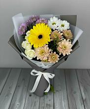 Букет цветов из:  Розы, Герберы и Хризантемы в Мегете