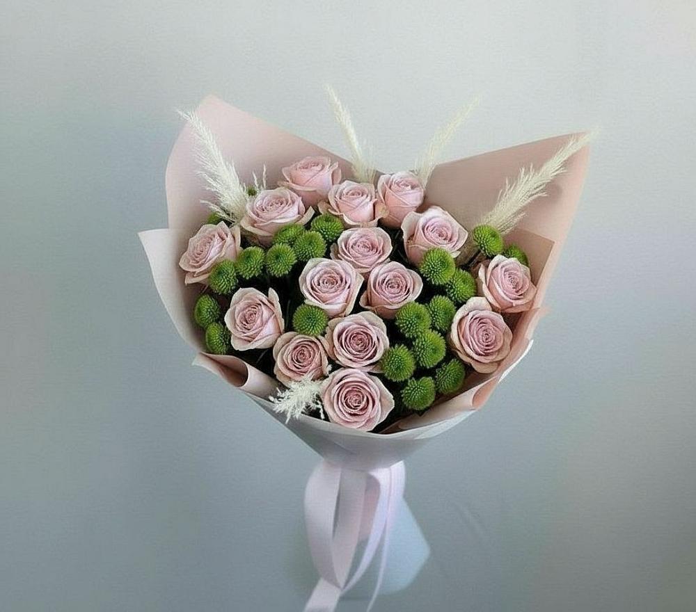 Букет цветов из: Розы и Хризантемы в Мегете