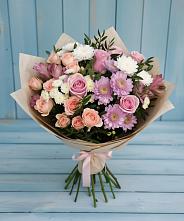 Букет цветов из:  Хризантемы, Розы и Альстромерии в Мегете