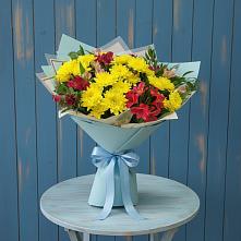 Букет цветов из:  Альстромерии и Хризантемы #REPLACE_PRED# Мегете