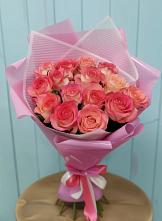 Букет 15 Розовых роз Равель #REPLACE_PRED# Мегете